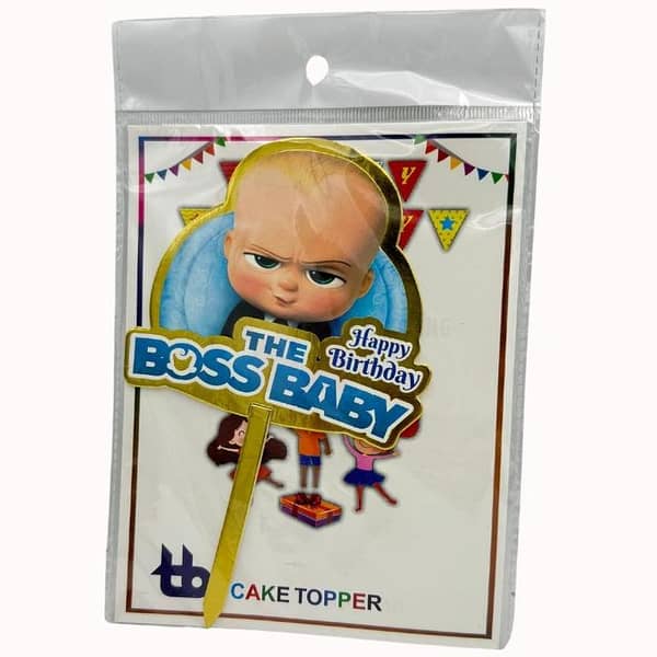 Boss Baby Cake Toppers - Cardboard Cake Decoration for Boss Baby Themed Parties - 8 Inch Size