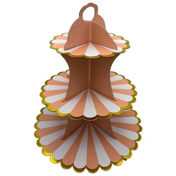 Peach 3-Tier Cupcake Stand - 32 cm Tall - Peach Color