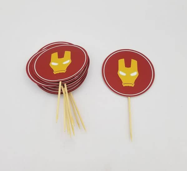 Pack of 10 Iron Man Cupcake Toppers - Themed Decorations for Celebrations