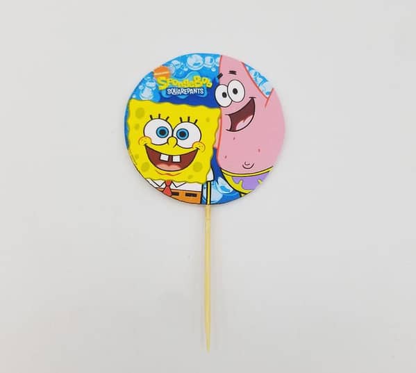 Pack of 10 Spongebob Squarepants Cupcake Toppers for Themed Birthday Parties