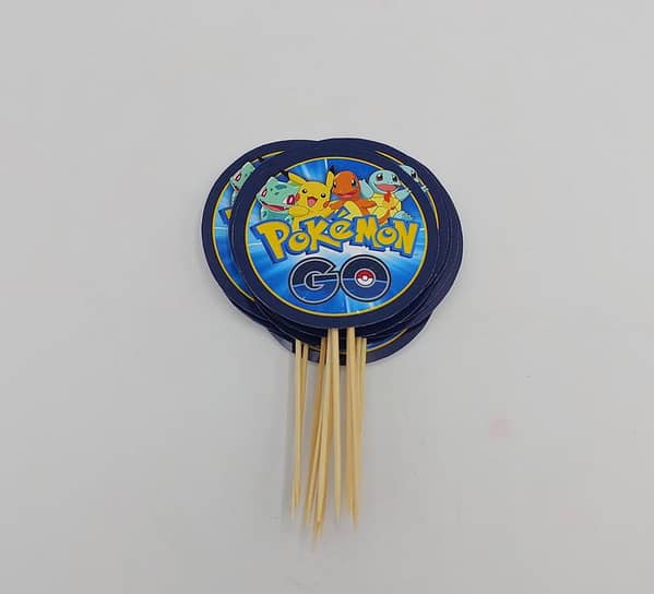 Pack of 10 Pokemon Go Cupcake Toppers - 3.2 Inches for Themed Decorations