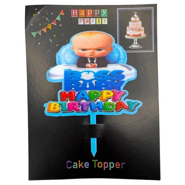Boss Baby Blue Cake Topper for Boys' Birthday Theme