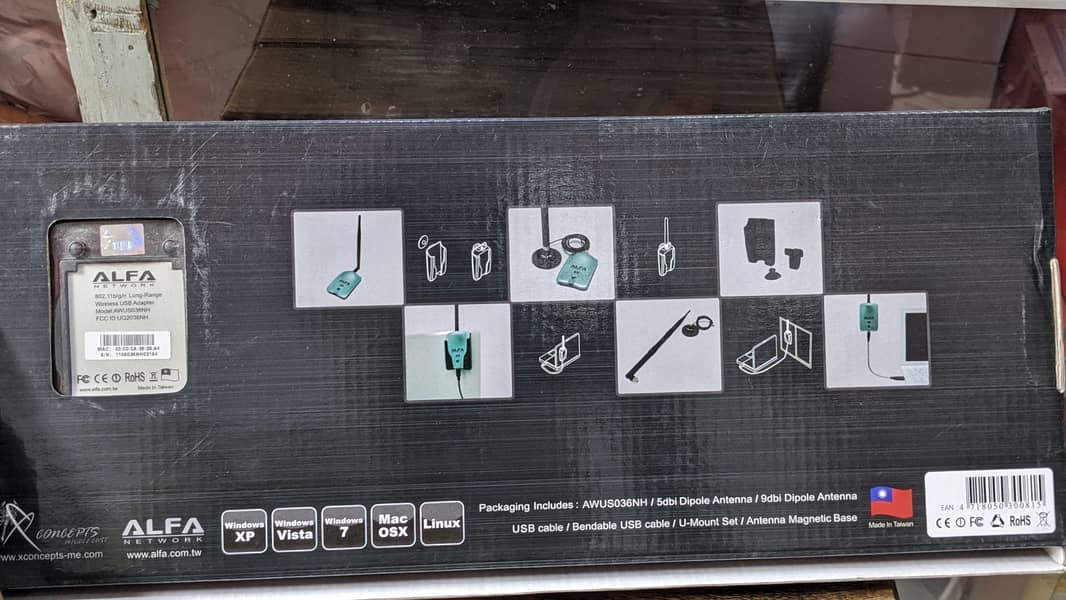 Alfa AWUS036NH WIFI Adaptar Moniter mode & packet integration spoted 2
