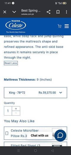 Double bed Molty foam Celeste mattress