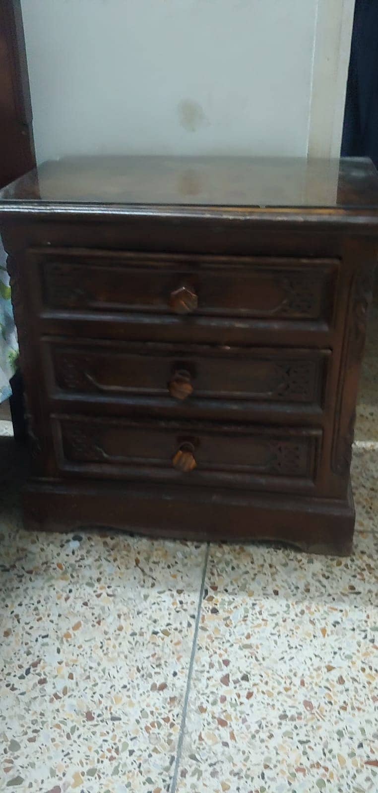 Good condition Double bed with Matress and Side Tables. 1