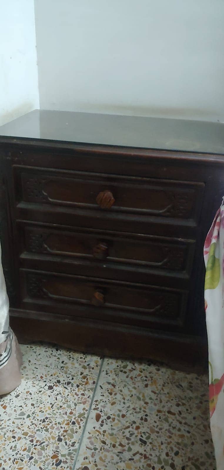 Good condition Double bed with Matress and Side Tables. 3