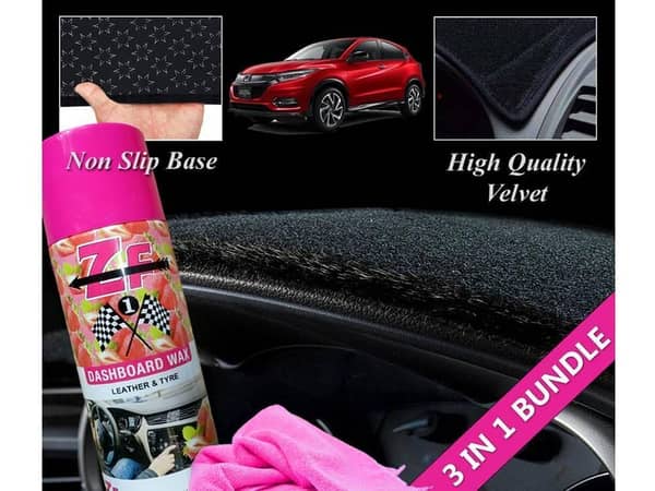 Honda Vezel 2013-2024 Dashboard Cover with Polish and Microfiber Cloth - 3 Piece Set