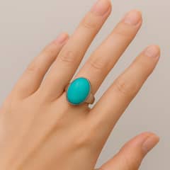 original silver ring and feroza stone