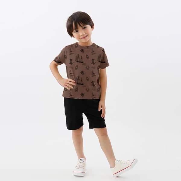 Ruku Garments Kids' Allover Printed Tees and Shorts Set
