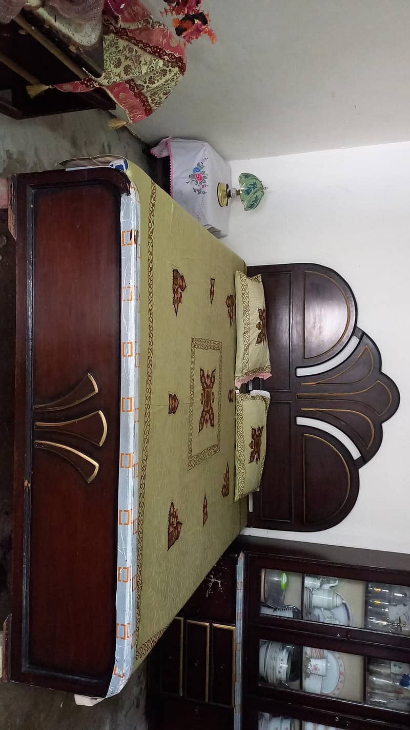 double bed with 2 side tables without mattress 0