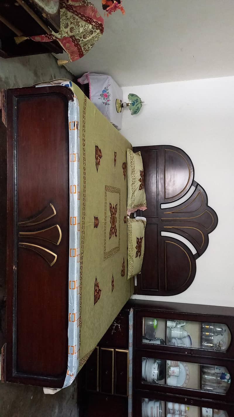 double bed with 2 side tables without mattress 1