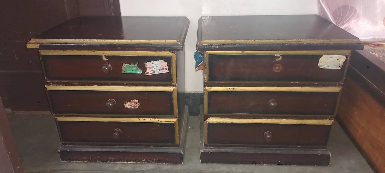 double bed with 2 side tables without mattress 2