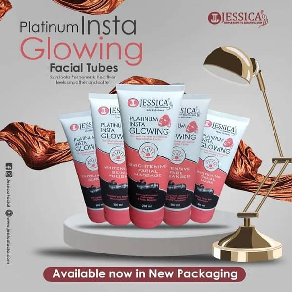 Jessica Platinum Insta Glowing Facial Series - Set of 5 Tubes, 175ml Each