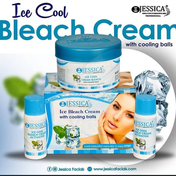 Jessica Ice Bleach Cream and Activator Salon Pack - 500g for Sensitive Skin