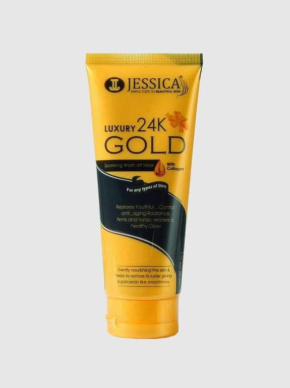 Jessica 24K Gold Sparkling Wash Off Mask - 175ml for Youthful Skin