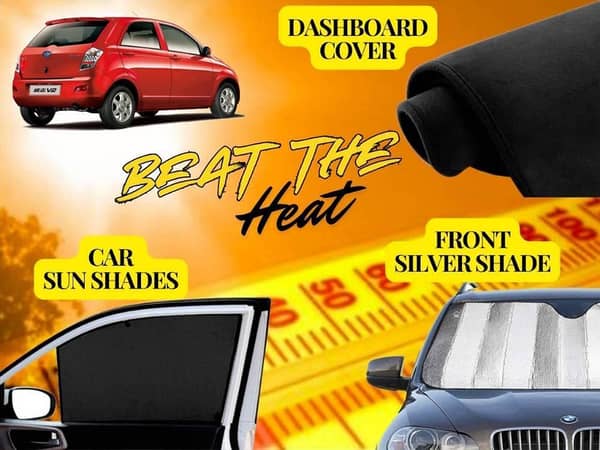 Faw V2 Summer Package with Foldable Sun Shades and Front Silver Shade Dashboard Cover