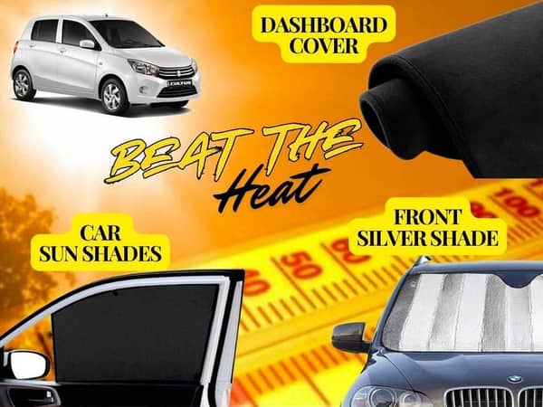 Suzuki Cultus 2017-2024 Summer Package with Dashboard Cover, Foldable Sun Shades, and Front Silver Shade