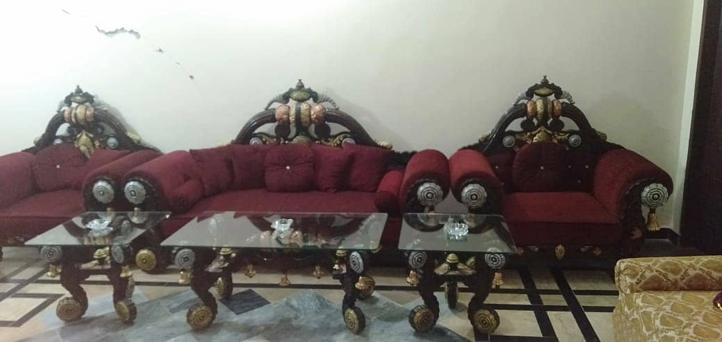 sofa set / 5-seater sofa set / 3- center table / glass top tables 0