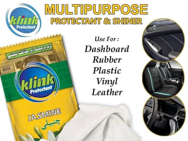 Klink Cleaner and Polish Wipes for Multiple Surfaces - Pack of 10 - Suitable for Dashboard, Leather, Plastic, Rubber