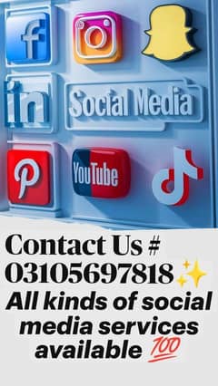 Tiktok YouTube Facebook Instagram All social media services available