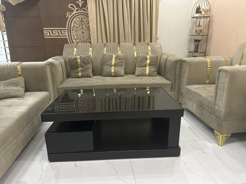6 seater sofa set with table 0