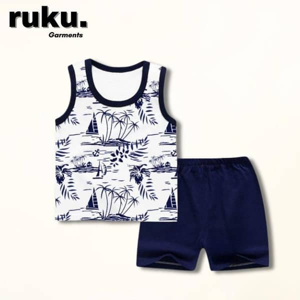 Ruku Garments Kids' Clothing Set: Stylish Sandos and Shorts for Summer, Pack of 3