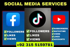 Facebook,  Tikok, Instagram , YouTube monetization services
