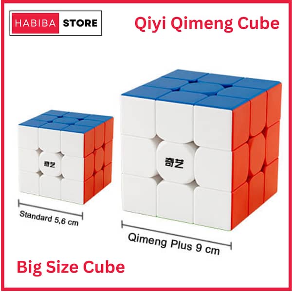 Qiyi Qimeng Plus 3x3 Stickerless Cube - Qiyi Warrior S, 90mm x 90mm, High-Speed Magic Rubik Educational Puzzle Toy