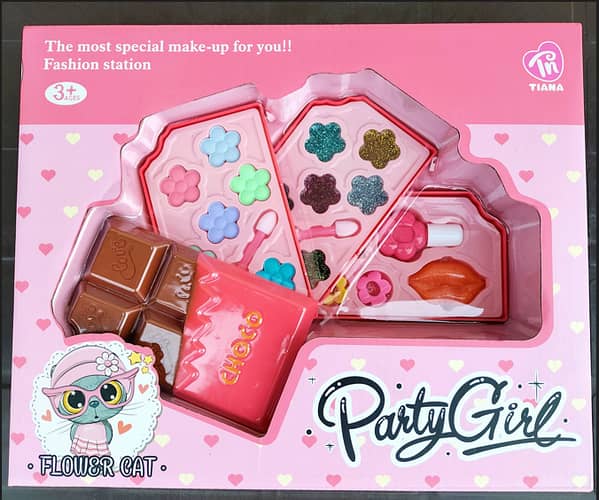 Kids' Party Girl Makeup Kit - Complete Pretend Play Makeup Set for Creative Dress-Up Fun
