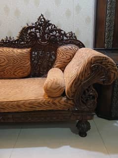 chinioti handmade pure shesham wood dewan 3 seater