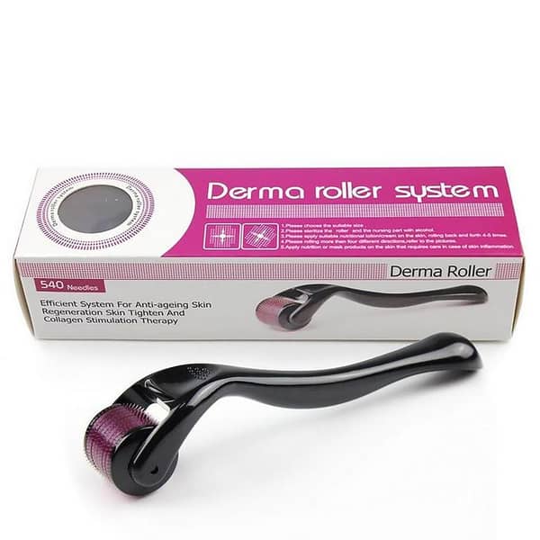 Derma Roller 0.5mm System with 540 Micro Needles for Hair Growth and Skin Care, Designed for Anti-Aging, Scar Removal, and Skin Repair for Both Men and Women