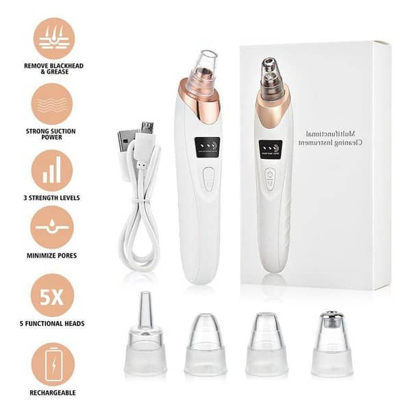 5-in-1 Blackhead Remover Machine for Deep Cleaning, Pore Vacuum Tool for Pimples, Acne, Dirt, and Whiteheads