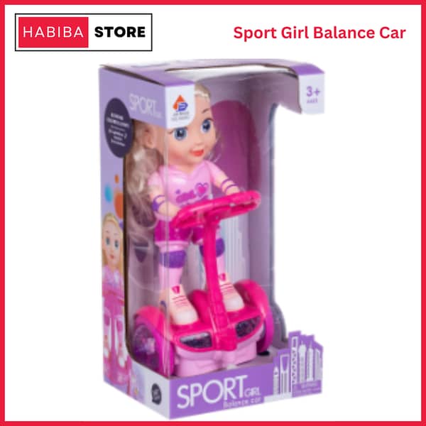 Sport Girl Balance Car with 360-Degree Rotation and Flashing Lights – Ideal Kids Gift