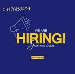 Urgently staff required Jobs available for male female
