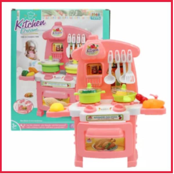 Kids Dream Kitchen Cooking Toy Set with Accessories for Pretend Play