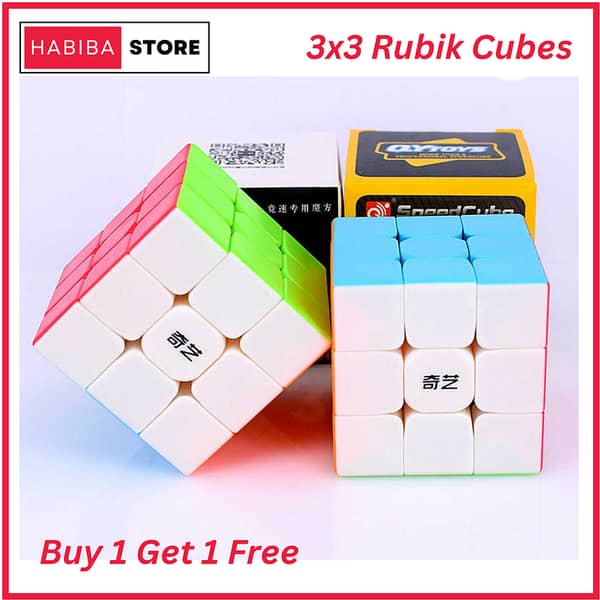 Qiyi Warrior S 3x3 Stickerless Rubik's Cube - Fast and Smooth Speed Cube for Puzzles and Competitions (Buy 1 Get 1 Free)