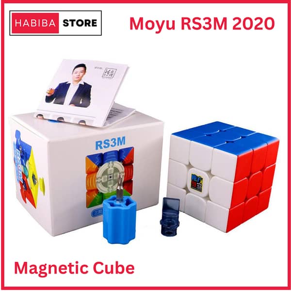 Moyu RS3M 2020 Magnetic 3x3 Speed Cube - Stickers Free Puzzle Toy for Kids R3SM