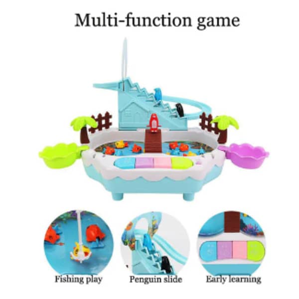 Fishing Hero Toy Set: 2 in 1 Game with Penguin Slide, Sound, and Music for Kids