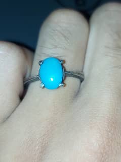 Pure feroza silver ring