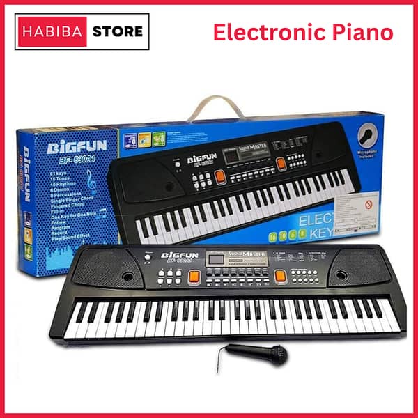 Electric Keyboard Piano for Kids - 37 to 61 Keys, Electronic Piano Game with Microphone, Educational Musical Toy