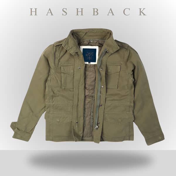 HashBack Men's Classic Field Jacket with Detachable Quilted Liner and Hood - 100% Cotton Vintage Outerwear