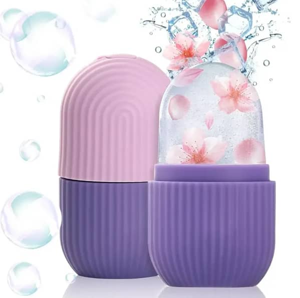 Silicone Ice Facial Roller Massage Tool for Cryotherapy - Skin Care Treatment for Collagen Boosting, Skin Tightening, and Reducing Puffiness - Reusable and Effective