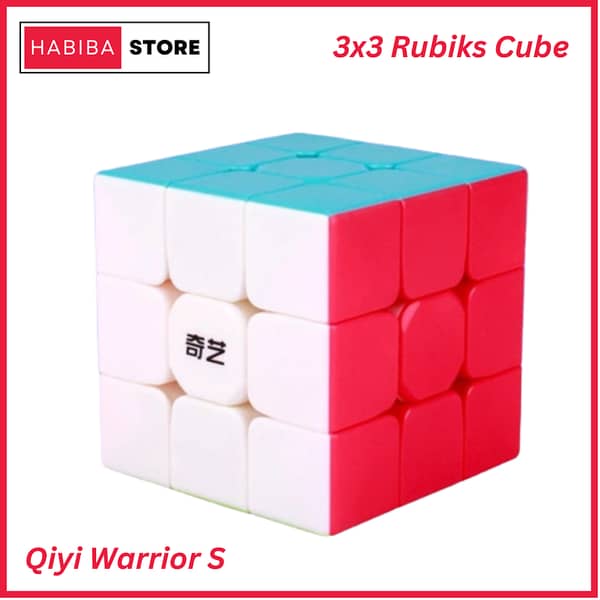 Qiyi Warrior S 3x3 Rubik's Cube - Stickerless Speed Cube for Educational Puzzles and Magic Tricks