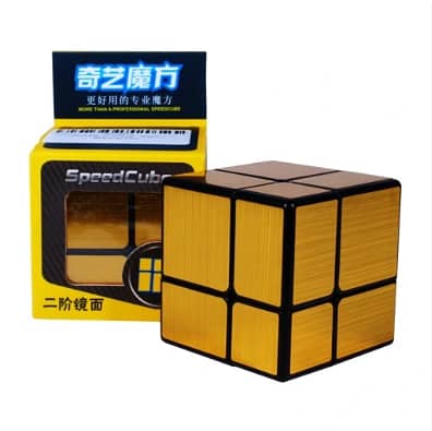 Qiyi 2x2 Mirror Cube - Stickerless Design for Smooth Turning and Stability, Ideal for Speedcubing and Educational Puzzles