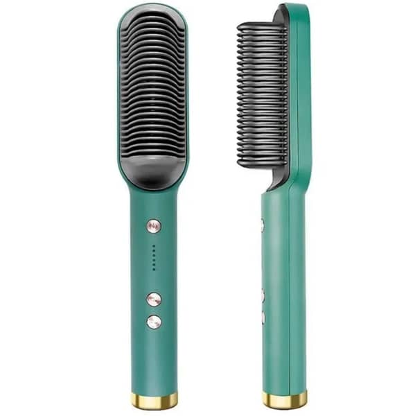 RING Hair Straightener Brush and Comb for Women - 5 Temperature Settings, 20s Fast Heating, Anti-Scald Design