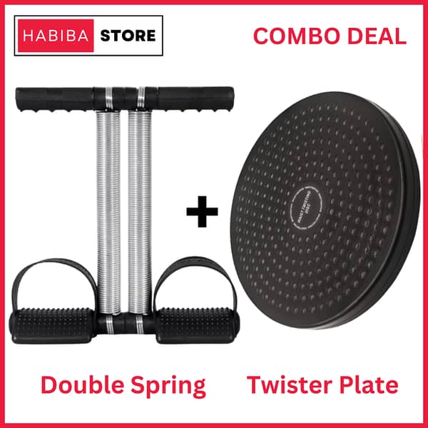 Tummy Trimmer with Double Springs and Twister Plate Disc - Weight Loss Machine for Home Gym Use