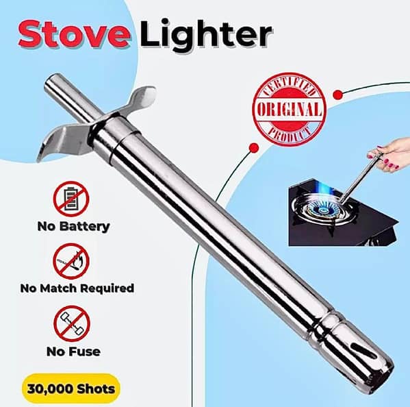 Spark Lighter - Electronic Kitchen Stove Lighter with Long Nozzle, No Batteries or Refills Needed, Made from Stainless Steel