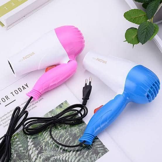 Nova NV-1290 Electric Compact Hair Dryer - Foldable and Ideal for Travel