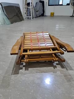 Premium Bamboo Recliner Chair- Foldable with Head & Foot Rest