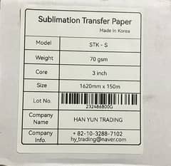 Korean Sublimation Paper
